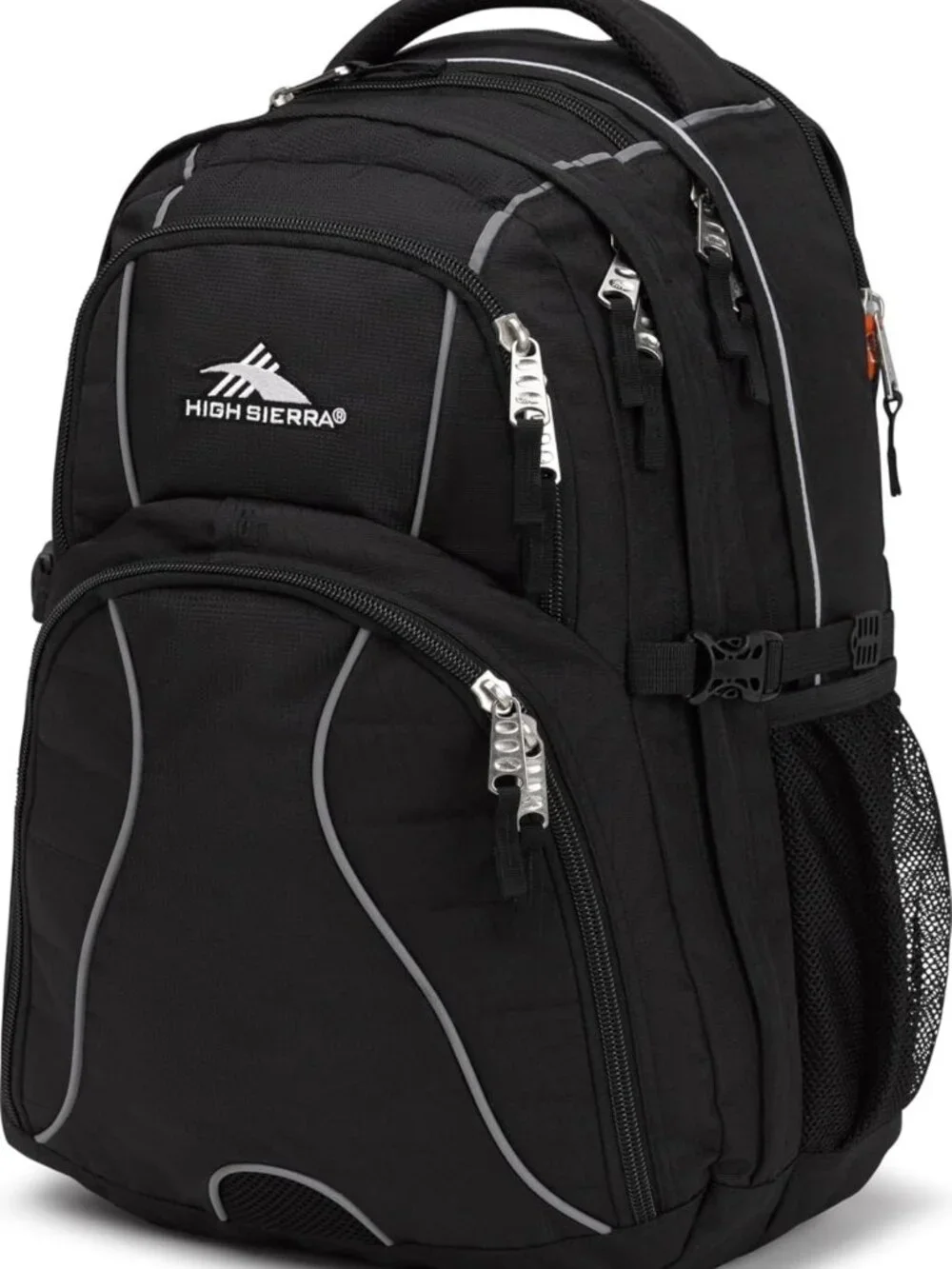 Stylish Black Laptop Backpack for School, Travel, and Work - One Size Fits All